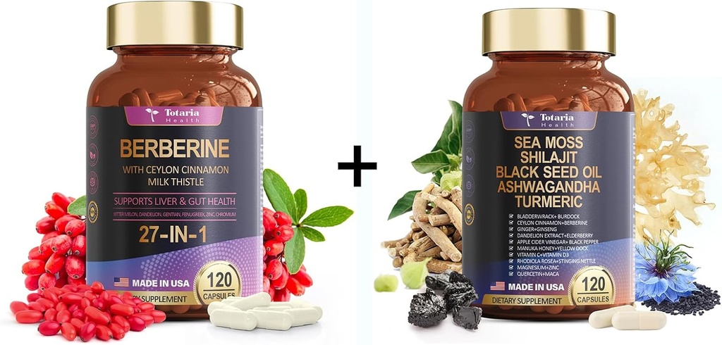 Totaria 27-in-1 Κάψουλες Βερβερίνης & 25-in-1 Κάψουλες Θαλασσινού Μος