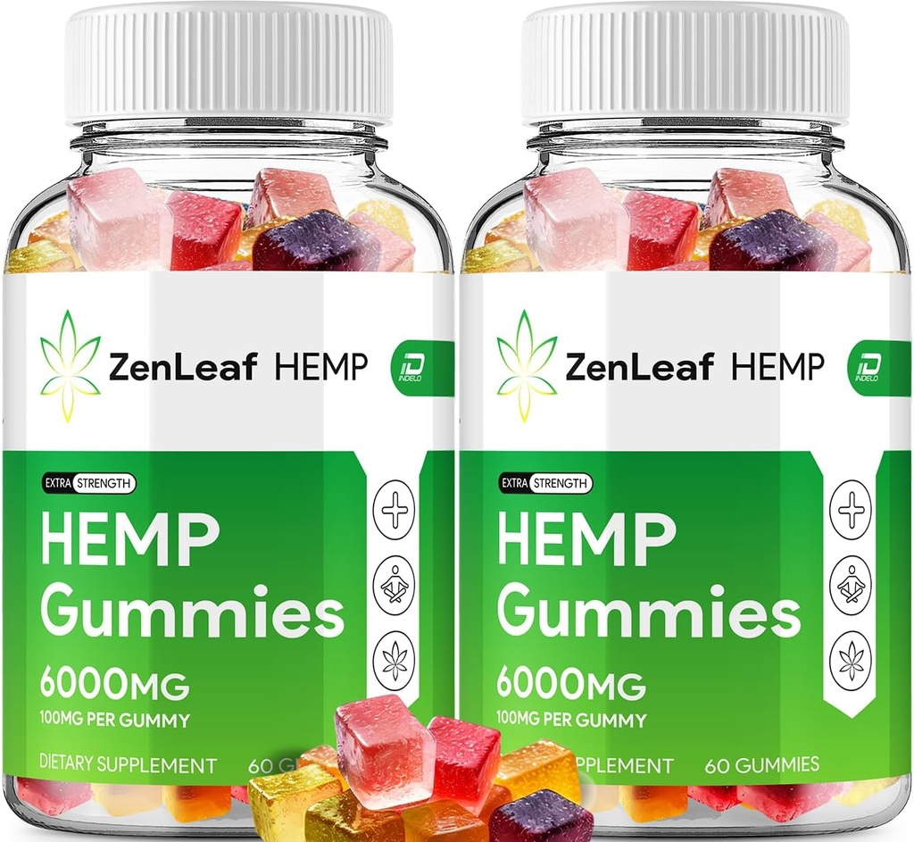 Zen Leaf Hemp Gummies - με το εκχύλισμα σπόρων κάνναβης ZenLeaf Hemp Gummies εμβοές βοτανική συμπλήρωμα, την υγεία και την ευεξία υποστήριξη, όλα τα φυσικά Zen Leaf Hemp Gummy (2 πακέτο - 120 Gummies)