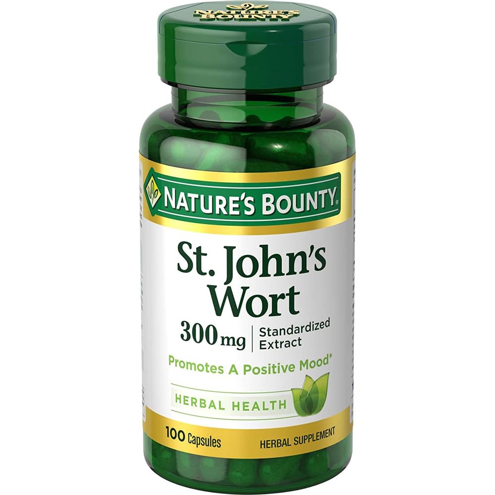 Nature's Bounty St. John's Wort Pills and Herbal Health Supplement, 300mg, 100 Κάψουλες