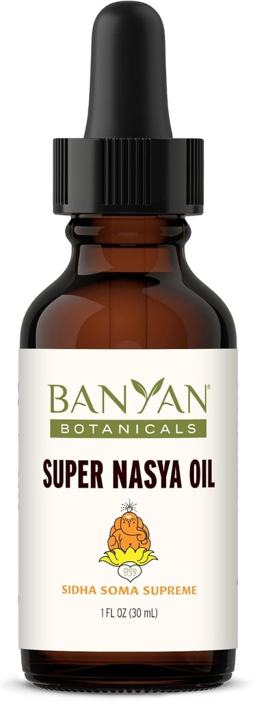 Banyan Botanicals Super Nasya Oil – Herbal Nasal Oil Drops with Rose & Sandalwood – Soothes The Nasal Passages & Supports Healthy Respiration* – 1 oz – Non-GMO, Chemical Free, Cruelty Free