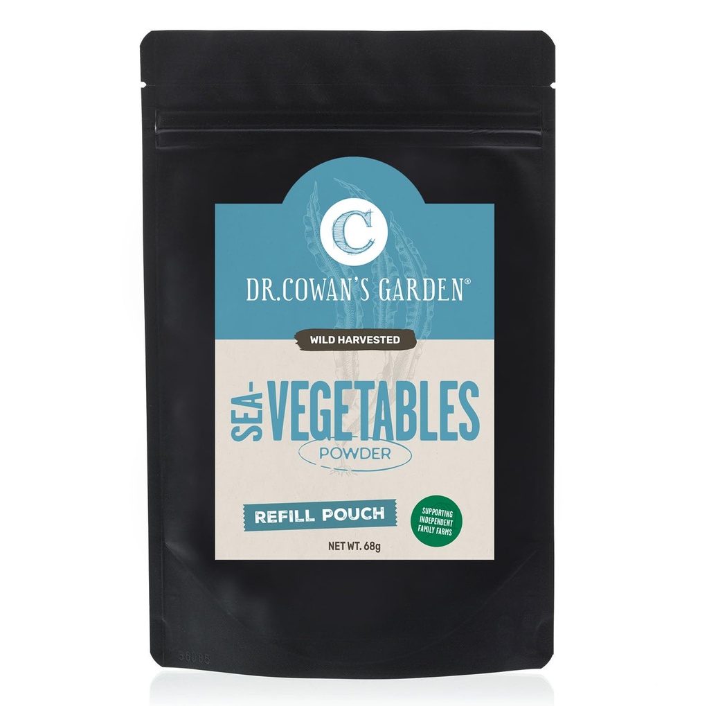 Δρ Cowan’s Garden Sea Fegetry - Αγνό φύκι, Άγριος Θερισμένος Ατλαντικός Natural Seaweed & Kelp Powder, Healthy Supplement Powder - ΗΠΑ, Atlantic Dulse, Wakame, & Kelp - 20 Υπηρεσίες