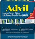 Advil Pain Reliever and Fever Reducer, Pain Relief Medicine with Ibuprofen 200mg for Headache, Backache, Menstrual Pain and Joint Pain Relief - 100 Coated Tablets ( Packaging may vary )