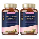 Totaria Inositol συμπλήρωμα για γυναίκες με βιταμίνη D3, Folate, 40:1 Λόγος Myo-Inositol & D-Chiro Inositol Complex, (Vitamin B8) Ινοσιτόλη Κάψουλες, Συσκευασία των 2