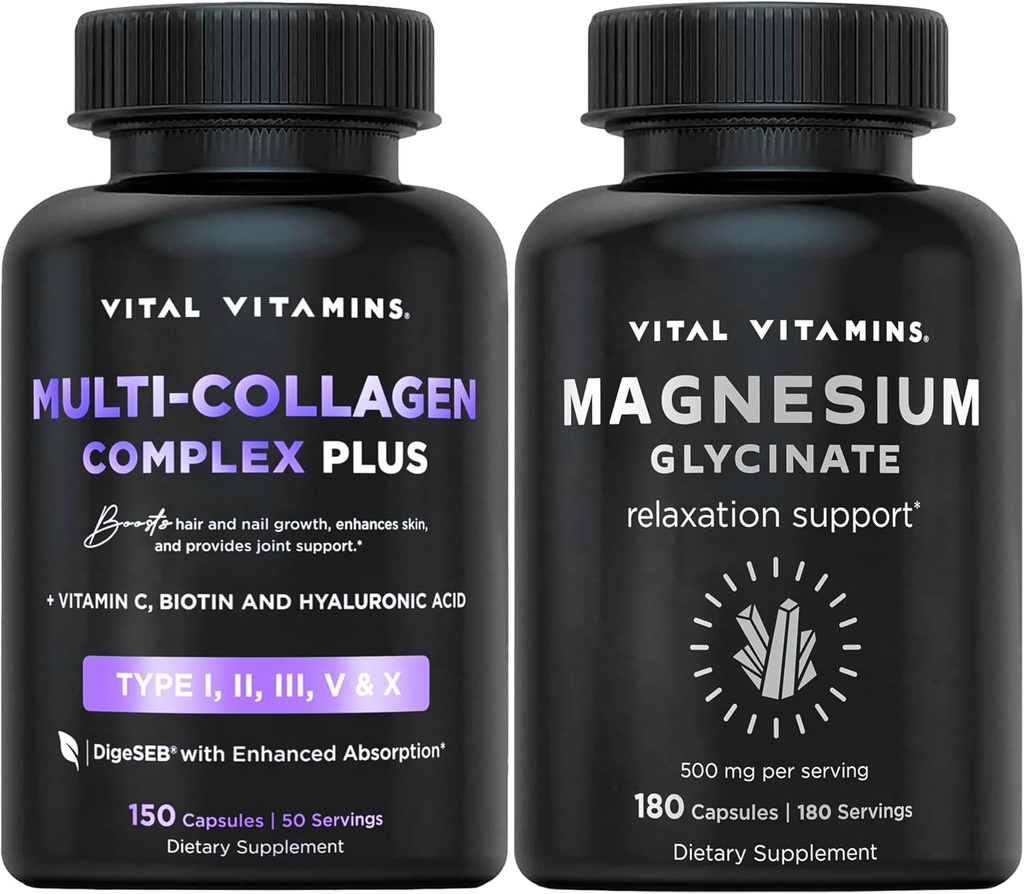 Vital Vitamins Multi Collagen Plus Κάψουλες + Μαγνήσιο Γλυκινικό Κάψουλες