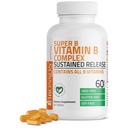 Bronson Super B Vitamin B Complex Παρατεταμένη αργή απελευθέρωση (βιταμίνη B1, B2, B3, B6, B9 - Φολικό οξύ, B12) Περιέχει όλες τις βιταμίνες Β 60 δισκία