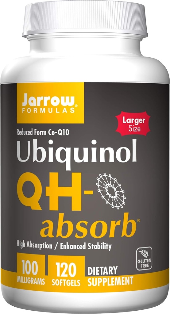 Jarrow Formulas QH-absorb 200 mg - 120 Softgels - Υψηλή Απορρόφηση Συν-Q10 - Ενεργή Αντιοξειδωτική Μορφή Συν-Q10 - Υποστηρίζει Μιτοχονδριακή Παραγωγή Ενέργειας και Καρδιαγγειακή Υγεία - Μέχρι 120 Υπηρεσίες