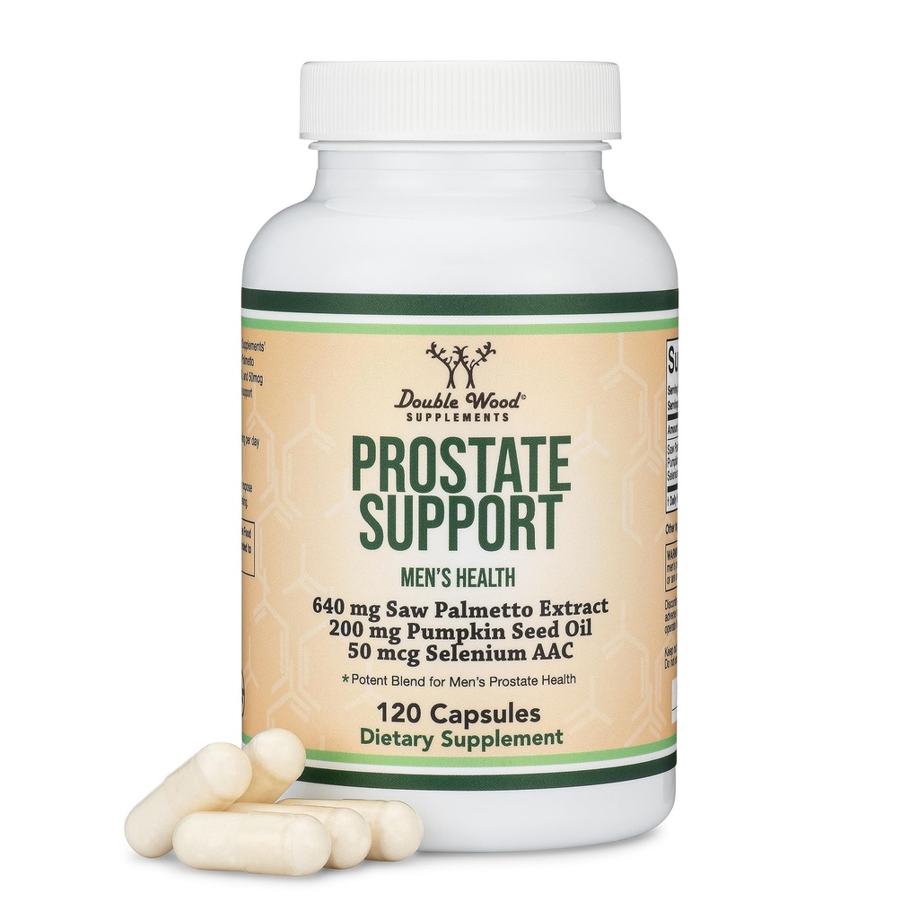 Prostate συμπλήρωμα υποστήριξης για την υγεία των ανδρών (120 κάψουλες) μία υπηρεσία ανά ημέρα για 30 ημέρες υποστηρίζει τη λειτουργία του προστάτη και τον έλεγχο ούρων (Saw Palmetto, Pumpkin Seld Oil, Selenium) από το διπλό ξύλο