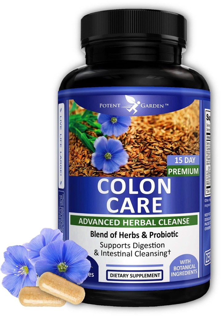 Γρήγορος κήπος 15 ημερών Quick Colon Cleanse & Detox για την υποστήριξη της κανονικότητας και της υγιούς πέψης με τις ίνες, τα βότανα και τα προβιοτικά για την υποστήριξη της υγείας και της ενέργειας, εύκολη και αποτελεσματική 30 Caps