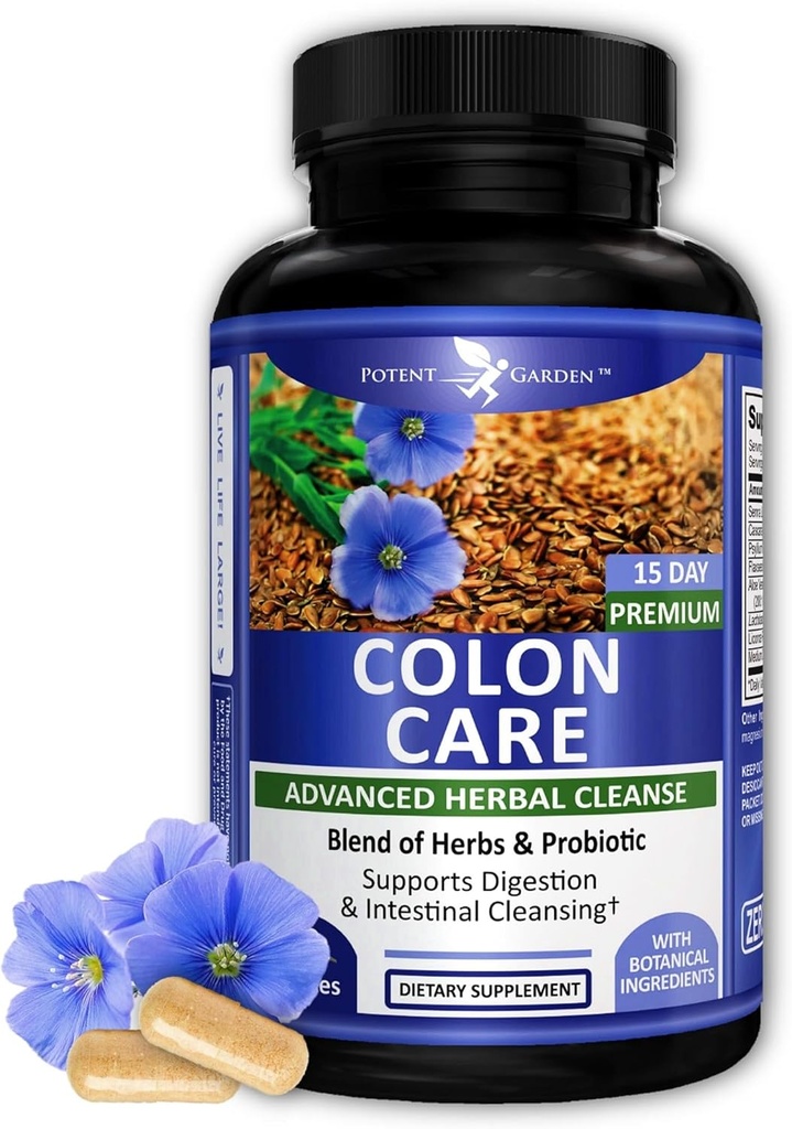 Γρήγορος κήπος 15 ημερών Quick Colon Cleanse & Detox για την υποστήριξη της κανονικότητας και της υγιούς πέψης με τις ίνες, τα βότανα και τα προβιοτικά για την υποστήριξη της υγείας και της ενέργειας, εύκολη και αποτελεσματική 30 Caps