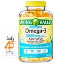 Spring Valley Omega-3 από Fish Oil 2000 mg για Eye Brain Bone & Heart Health Συμπλήρωμα διατροφής Softgels, 120 Count, Bundle με 45 διαβήτη Αποκωδικοποιημένος