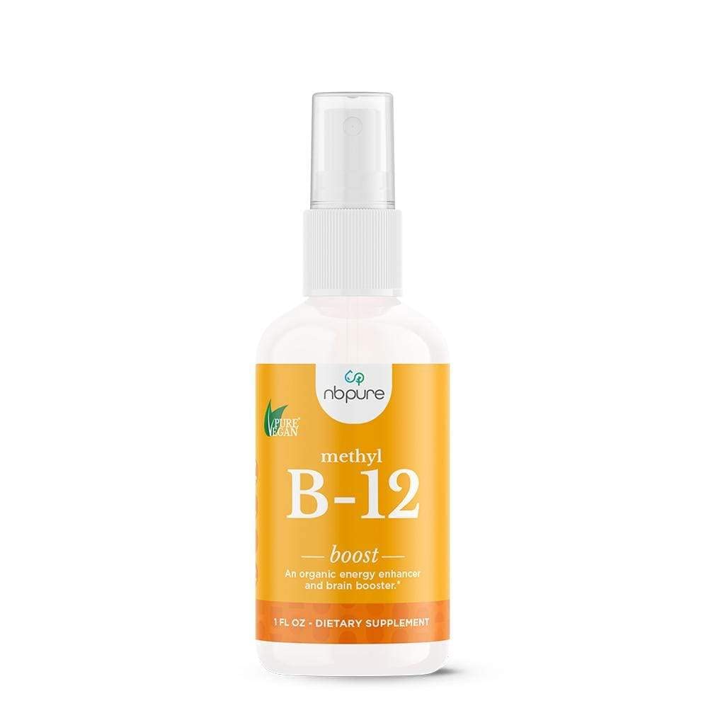 nbpure Organic & Vegan Vitamin Methyl B12 Spray – Natural Energy, Mood, & Nerve System Support for Women, Men, Kids – 500mcg Liquid Methylcobalamin Per Spray