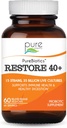 PURE ESSENCE LABS PureBiotics Restore 40+ Probiotic Supplement - Supports Immune & Digestive Health - Γαλακτοκομικά & Χωρίς Γλουτένη - 15 Strains (35 δις CTU) Ενήλικες Φυσικά Προβιοτικά (60 Caps)