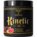 Ambrosia Kinetic Organic Preworkout, Mushroom Enhanced Natural Pre Workout Supplement, Nootropic Superfood Powder for Energy (Καρύδι Καρύδι Νερού)