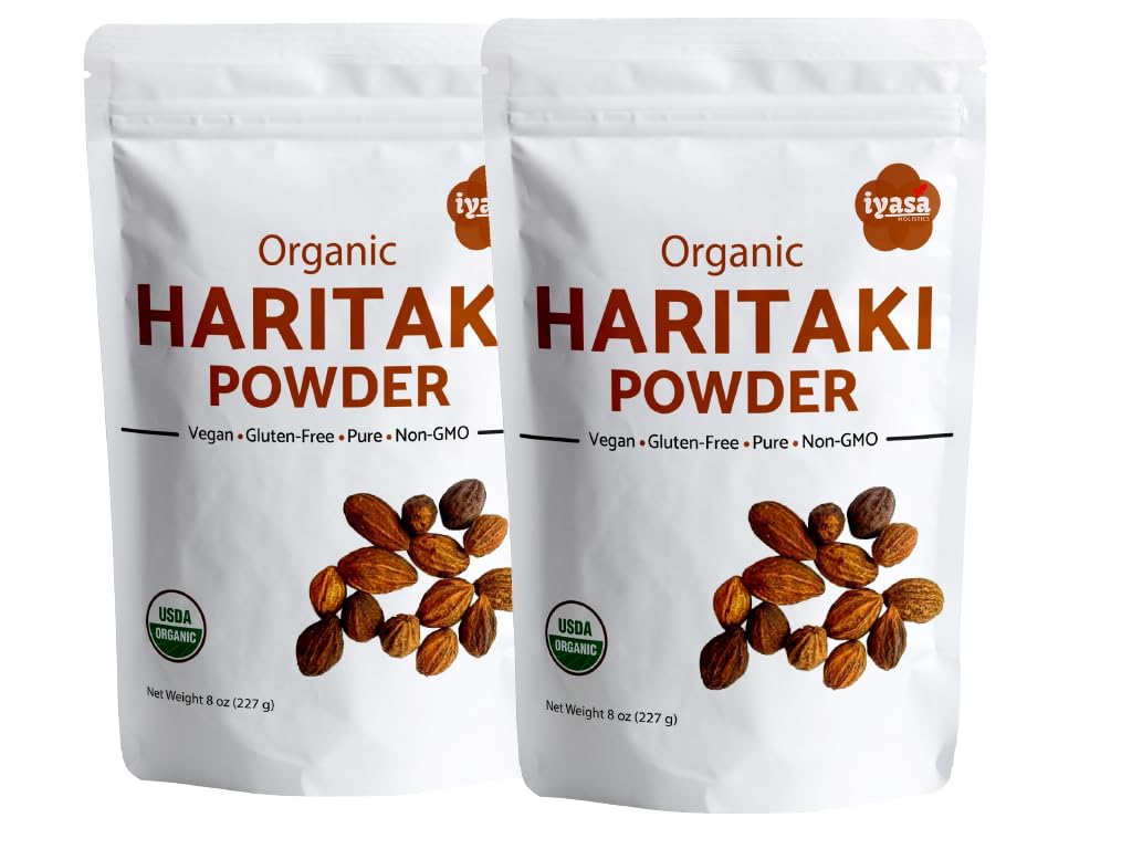 Οργανική σκόνη φρούτων Haritaki Harad Terminalia chebula Kadakapudi 16 Oz 453 GM 1 λίρα αερίου ανακούφιση υγιούς Bowel λειτουργία Ayurveda Superfood Resealable Pouch