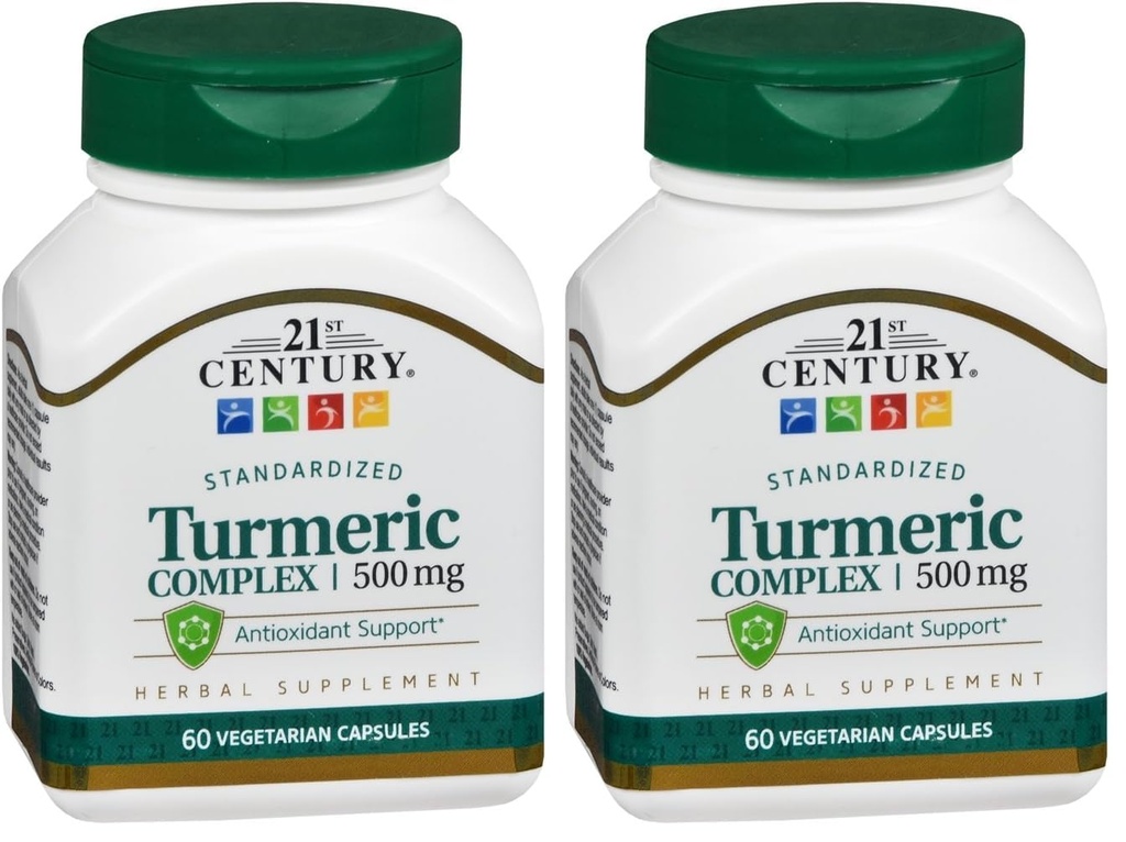 21st Century Turmeric Complex Vegetarian Capsules, 60 Count (Pack of 2)