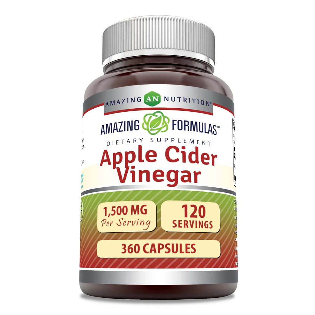 Amazing Formulas Apple Cider Vinegar 1500 mg Per Service Supplement 