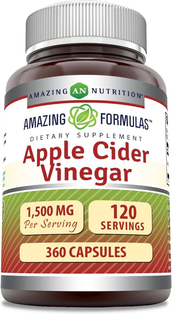 Amazing Formulas Apple Cider Vinegar 1500 mg Per Service Supplement 