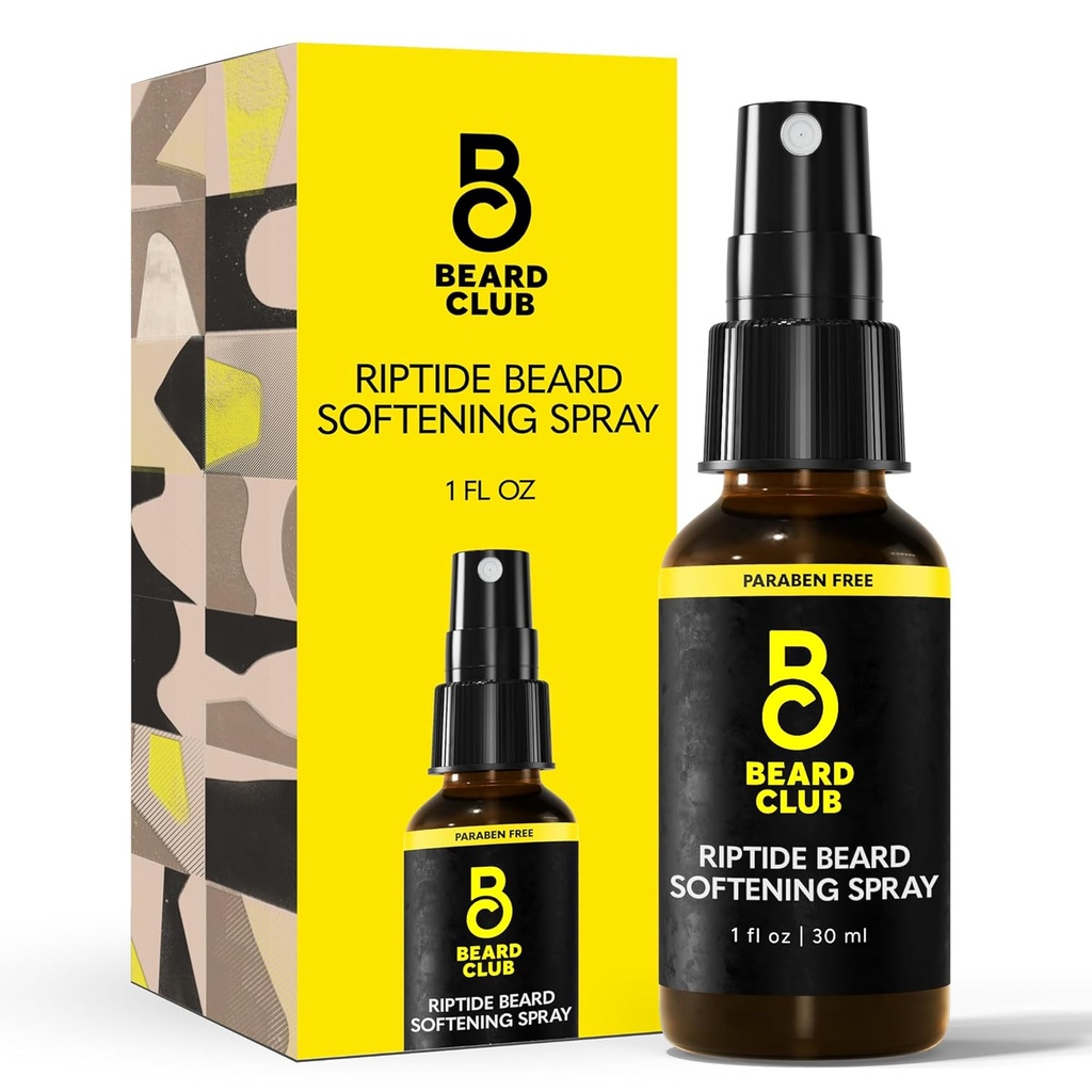 The Beard Club Riptide Beard Softening Spray by Beard Club - Nourishing & Styling Formula for Enhanced Beard Growth, Softness & Shine - Εμπλουτισμένο με φυσικά συστατικά για υγιή μαλλιά προσώπου