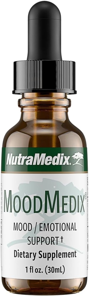 NutraMedix MoodMedix - συμπλήρωμα υποστήριξης Mood με βιοδιαθέσιμη υγρή γάτα & κουρκουμά Root Drops - Mood, Stress Response & Συναισθηματική υποστήριξη συμπλήρωμα - Liquid Herbal Extract Tincture (1oz)