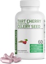 Bronson Tart Cherry Extract + κάψουλες σπόρων σέλινου - Ισχυρός καθαρισμός ουρικού οξέος, κοινή υποστήριξη κινητικότητας και συμπλήρωμα αποκατάστασης μυών - Μη ΓΤΟ Φόρμουλα - 60 κάψουλες χορτοφάγων