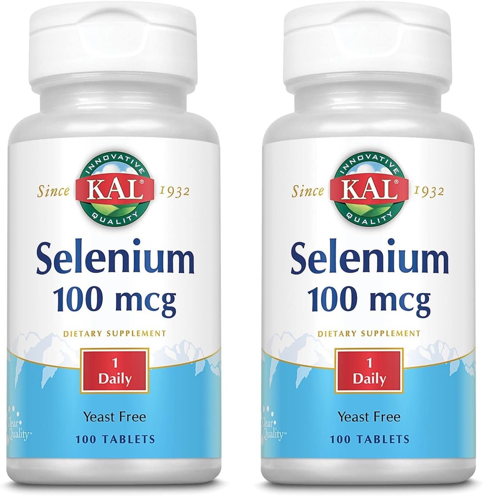 KAL 100 McG Selenium Yeast Free Tablets, 100 Count 