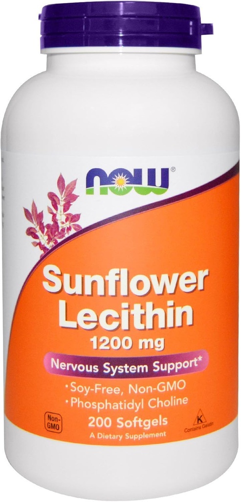 Τώρα Τρόφιμα Ηλιοτρόπιο Λεκιθίνη 1200mg, 200 Softgels, συσκευασία των 2