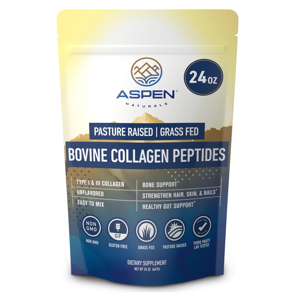 ASPEN NATURALS Bovine Collagen Peptides Powder 24 Oz – Τύπος I & III 