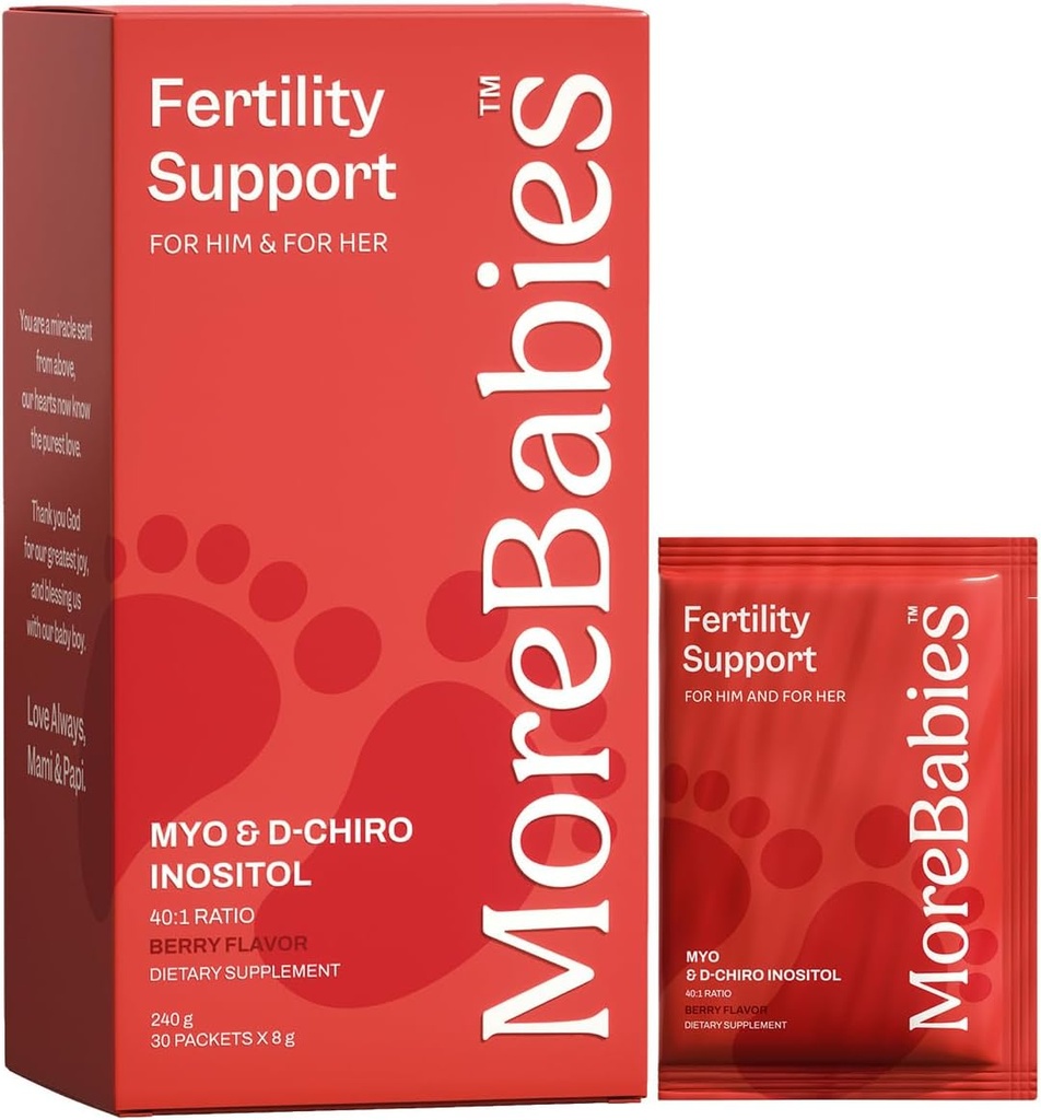 Myo-Inositol & D-Chiro Inositol Fertility Supplement for Women and Men. 30-Day Supply, Berry Flavored Packets. Promotes Healthy Ovarian Function and Sperm Quality.