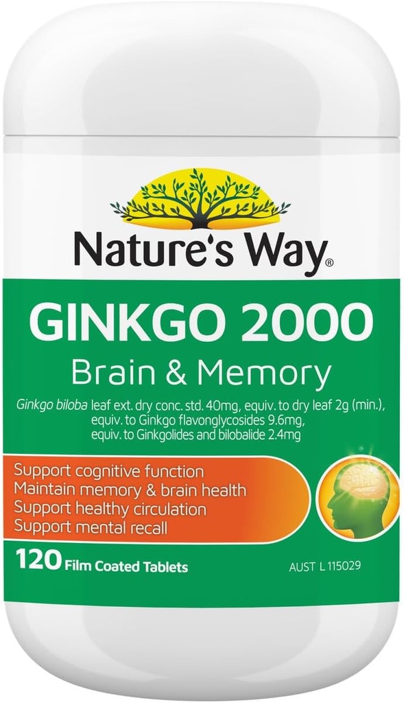 Nature's Way Ginkgo Biloba 2000MG 100+20 δισκία