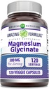 Amazing Formulas Magnesium Glycinate 500 Mg | Veggie Capsules Supplement | Non-GMO | Gluten-Free | Made in USA (Unflavored, 120 Count)