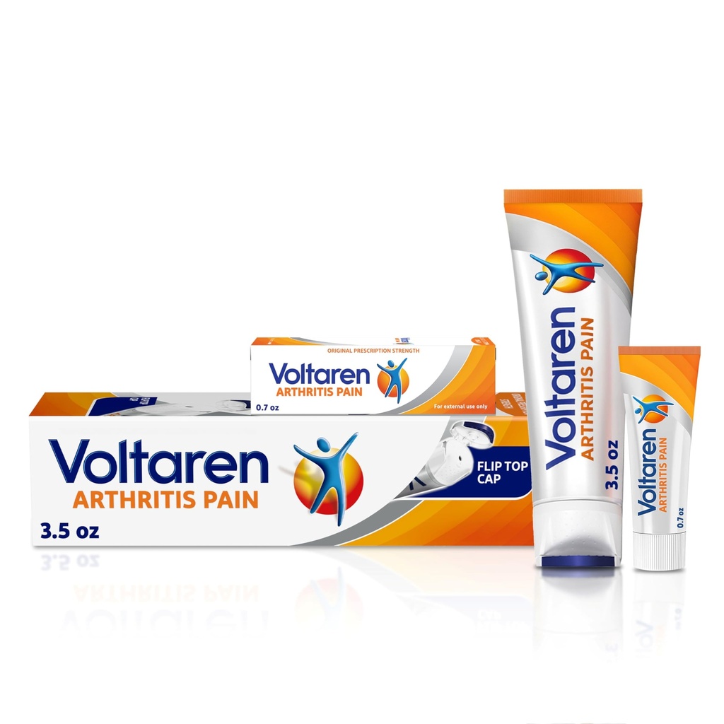 Voltaren Arthritis Πόνος Gel για Ισχυρή Επίκαιρη Αρθρίτιδα Πόνος Ανακούφιση με Δικλοφενάκη - NEW Easy Open Cap - 100 g Σωλήνας και 20 g Ταξιδιωτικό Μέγεθος Σωλήνας