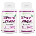 Max Απορρόφηση USDA Organic Milk Thittle Poent 5:1 Συμπυκνωμένο εκχύλισμα (δύναμη 2000mg) & Organic Dandelion Root 
