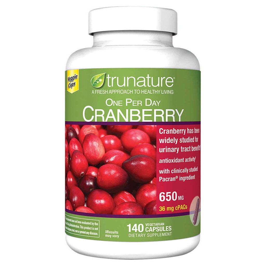 trunature Cranberry 650 mg, 140 κάψουλες για χορτοφάγους (3 Συσκευασία)