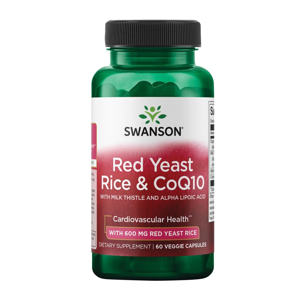 Swanson Traditional Red Yeast Rice & CoQ10 with Milk Thistle and Alpha Lipoic Acid 60 Veg Capsules