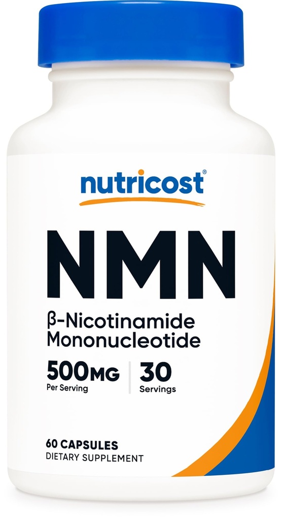 Nutricost NMN (Nicotinamide Mononucleotide) 500mg, 60 Capsules - Vegetarian Friendly, 30 Servings, Gluten Free, GMO Free