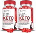 Justified Laboratories (2 Pack Activboost Keto Acv Gummies Advanced Formula 1000MG Active Boost Formulated with Ρόδι με σκόνη χυμού Β12 Vegan Non GMO 120 Gummys
