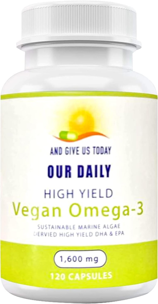 Daily Vites Vegan Omega-3 συμπλήρωμα - Marine Algal Πηγή για DHA & EPA λιπαρά οξέα - Plant-based Fish Oil Εναλλακτικό - Carragenan Δωρεάν Softgels για την υγεία των ματιών & Βέλτιστη ευεξία
