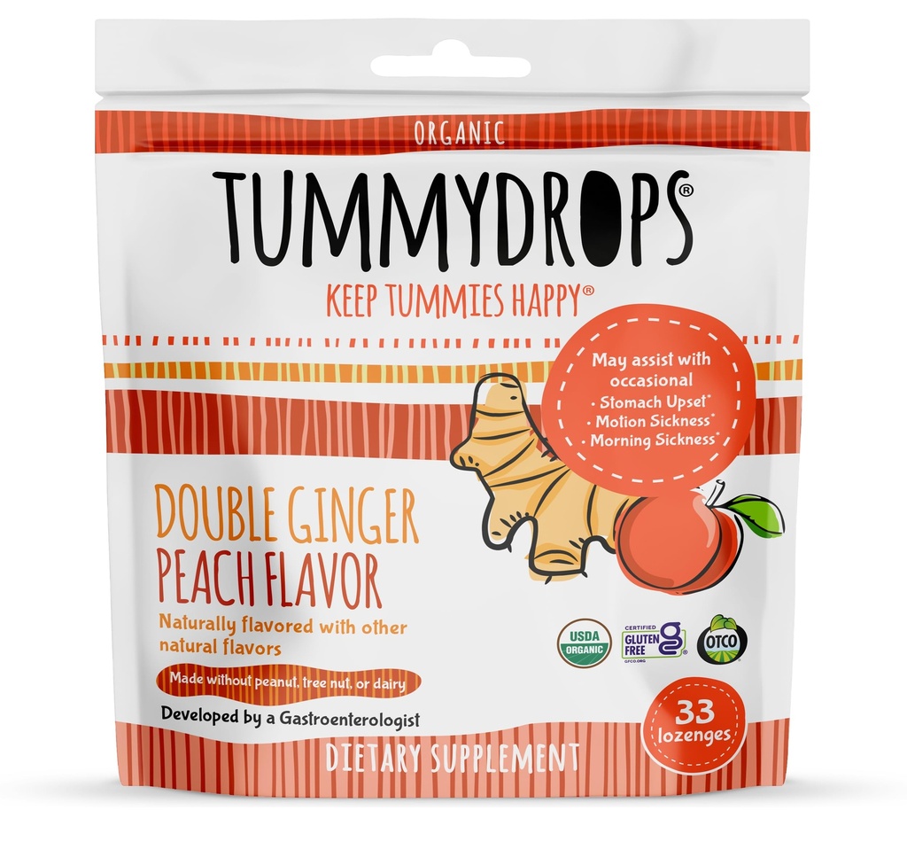 Κολοκυθάκια USDA Organic Double Ginger Peach, 33 lozenges