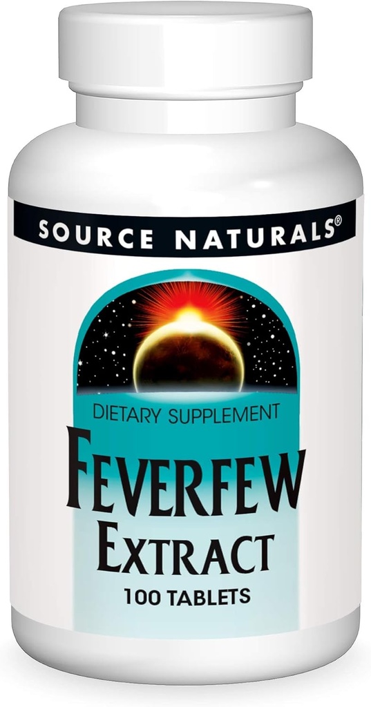 Source Naturals Feverfew Extract - Υποστηρίζει την υγιή λειτουργία του εγκεφάλου * - 100 δισκία