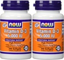 NOW Τροφίμων Βιταμίνη D3 5000 Iu, 240-softgels (πακέτο του 2)