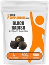 BulkSupplements.com Black Radish Extract Powder - Ισπανικό συμπλήρωμα μαύρο Radish, συμπλήρωμα βοτάνων - Vegan & Gluten Free, 1g ανά Σερβίρισμα, 500g (1.1 lbs) (πακέτο των 1)