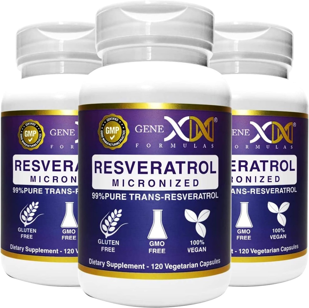 Genex Formulas 99% Μικρονωμένη Trans-Reεσβερατρόλη με BioPerine για απορρόφηση 1000mg 
