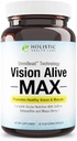 Holistic Health Labs Vision Alive Max με 8 φυσικά συστατικά Lutemax® 2020, bilberries, βατόμουρα, c3g από Black Currant, Maqui Berry, Saffron, και Astaxanthin (30 Count (Pack of 1))