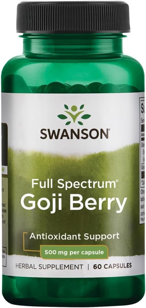 Swanson Goji Berry Wolfberry Livery Kidney Eye Support 500 Milligrams 60 Κάψουλες