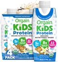Orgain Organic Kids Protein Nutritional Shake, Βανίλια - 8g πρωτεΐνης, 22 Βιταμίνες & Ορυκτά, Φρούτα & Λαχανικά, Χωρίς γλουτένη, Χωρίς σόγια, Μη ΓΤΟ, 8,25 FL Oz (πακέτο των 4)
