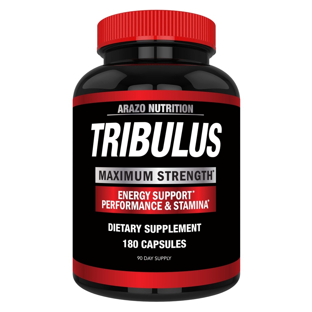 Arazo Nutrition Tribulus Terrestris 1500mg Extract Powder Per Serving – 180 Capsules - Energy Booster with Estrogen Blocker