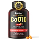 CoQ10-200mg-Softgels, 120 σερβιρίσματος Liposomal CoQ10 PQQ & Black Pepper Extract για μέγιστη απορρόφηση - Ultra Ubiquinone Coenzyme Q10 συμπλήρωμα Ισχυρή αντιοξειδωτική υποστήριξη Hear-t & Energy Boost