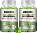 2 Πακέτο Σουρσόπ Graviola Gummies - 3000mg Extra Strength Soursop Leaves Συμπλήρωμα με Βιταμίνη C, Ψευδάργυρος - Digestive Aid, Ανοσολογική Υποστήριξη & Αντιοξειδωτικό - Χωρίς ζάχαρη, Μη ΓΤΟ, Vegan, 120 Counts