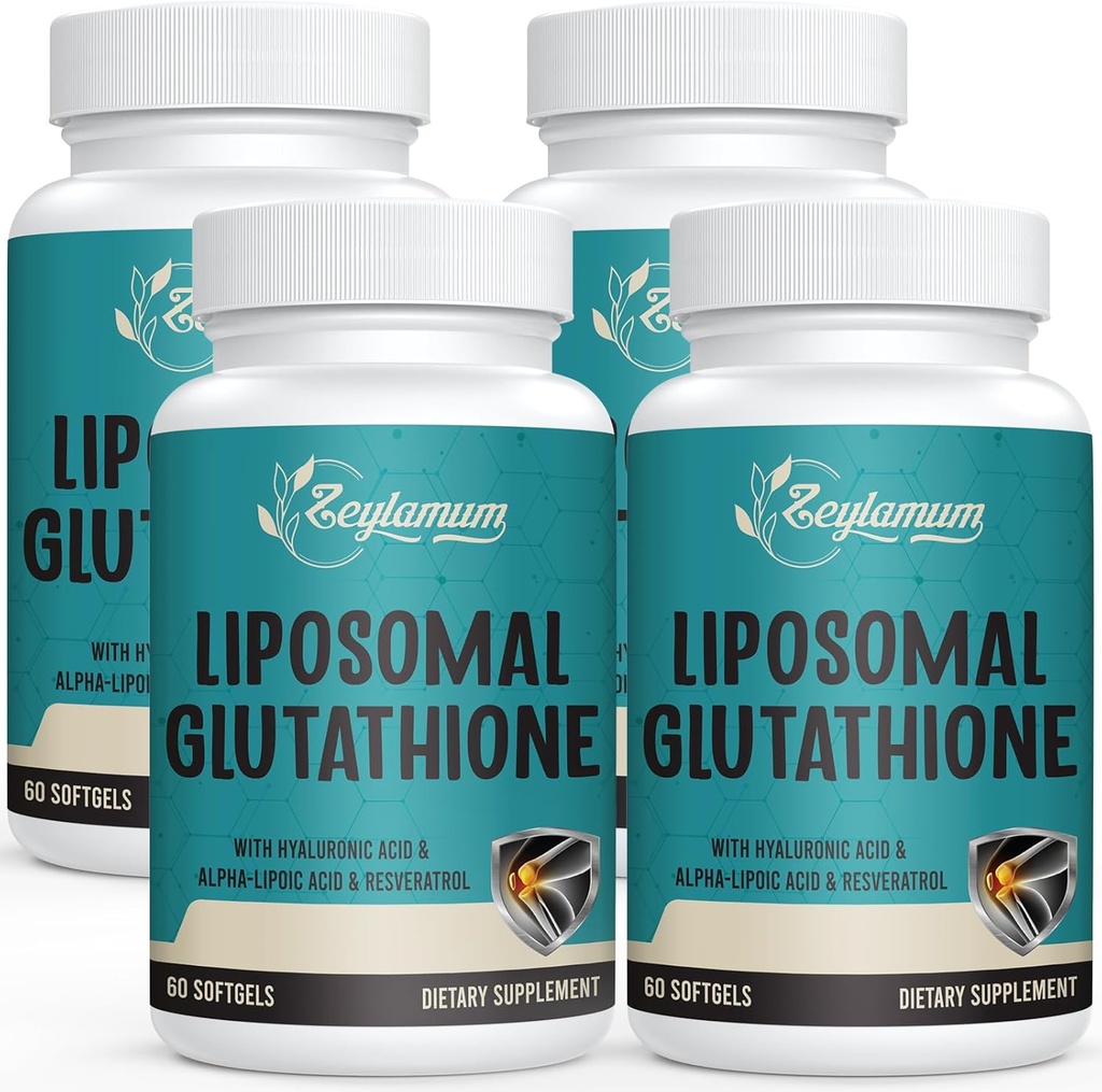 2400 MG Liposomal Glutathion Softgels, Max Απορρόφηση, Active Form L-Glutathione Μειωμένη (GSH), με Υαλουρονικό οξύ, ρεσβερατρόλη, Master Αντιοξειδωτικά για Detox, Εγκέφαλο, ανοσοποιητικό σύστημα, 240 Softgels