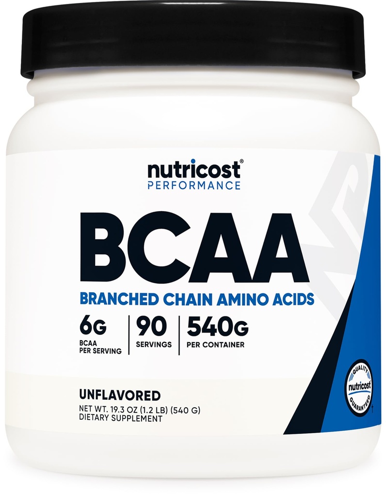 Nutricost BCAA Powder 2:1:1 (90 μερίδες, χωρίς άρωμα) - Διακλαδισμένη αλυσίδα Αμινοξέα